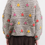 Ichi Antiquities Apparel Womens Sweaters Wool Hand Knit Pullover Gray / One Size