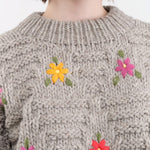 Ichi Antiquities Apparel Womens Sweaters Wool Hand Knit Pullover Gray / One Size