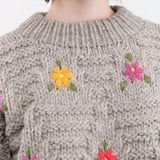 Ichi Antiquities Apparel Womens Sweaters Wool Hand Knit Pullover Gray / One Size