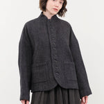 Ichi Antiquities Apparel Womens Jackets Wool Herringbone Jacket Black / One Size