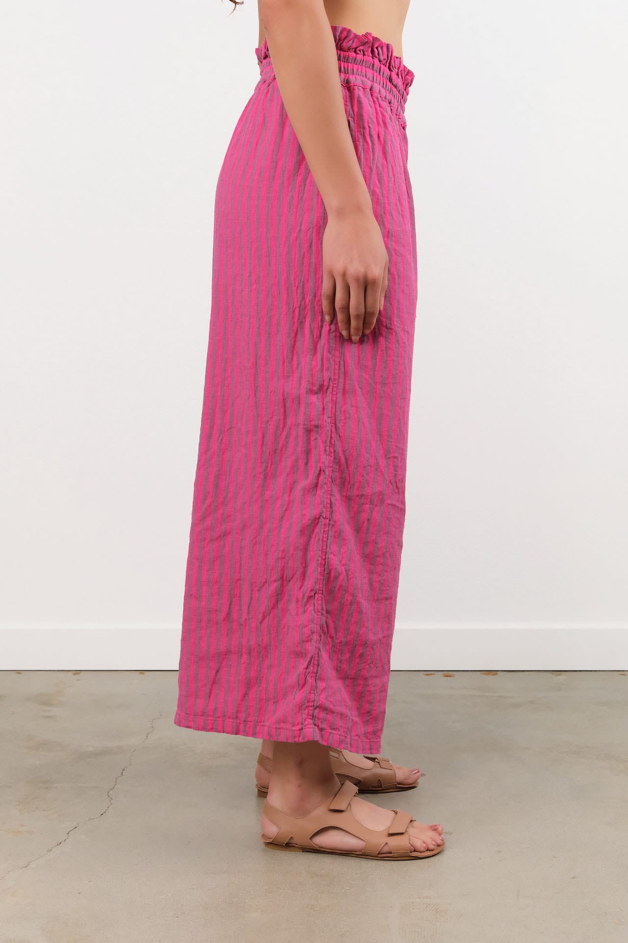 Ichi Antiquities Apparel Womens Pants Woven Stripe Pants Pink / One Size