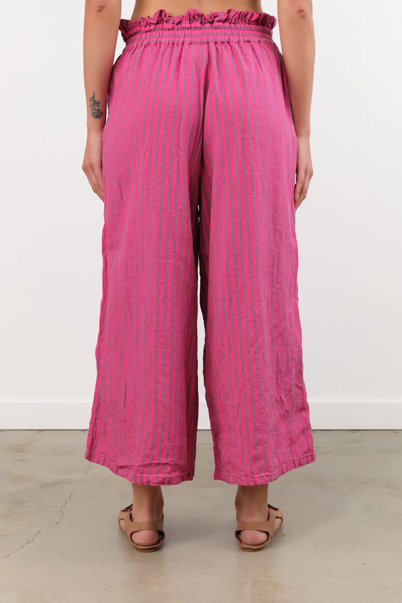 Ichi Antiquities Apparel Womens Pants Woven Stripe Pants Pink / One Size