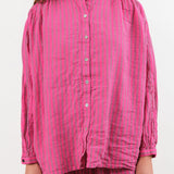 Ichi Antiquities Apparel Womens Blouses Woven Stripe Shirt Pink / One Size