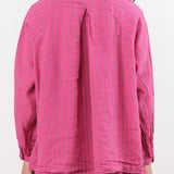 Ichi Antiquities Apparel Womens Blouses Woven Stripe Shirt Pink / One Size