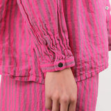 Ichi Antiquities Apparel Womens Blouses Woven Stripe Shirt Pink / One Size