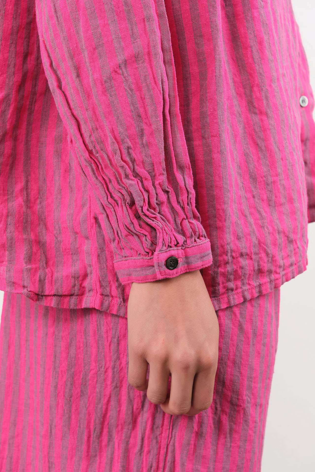 Ichi Antiquities Apparel Womens Blouses Woven Stripe Shirt Pink / One Size