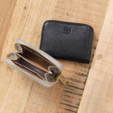 Il Bisonte Accessories Wallets Cestello Zip Around Wallet in Nero Nero / 4.25" L X 3.5" W X .75" D