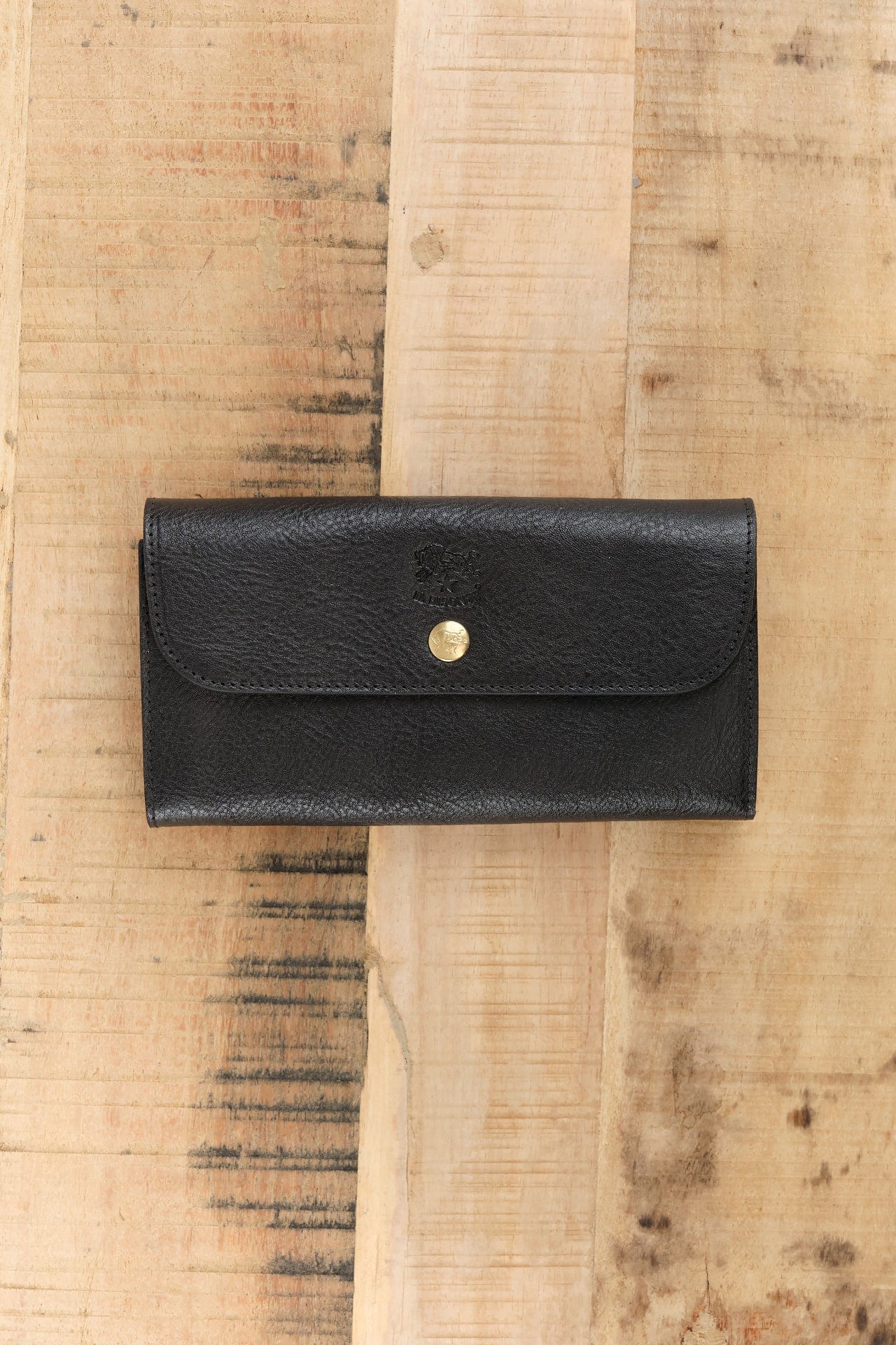 Il Bisonte Accessories Wallets Classic Continental Wallet in Nero Nero / 7.25" L X 4" W X 1.25" D