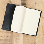 Il Bisonte Designer Italian Leather Classic Notebook in Nero Black