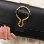 Il Bisonte Accessories Bags Consuelo Clutch Bag in Nero Nero / 9.5" L X 6.25" W 1.5" D