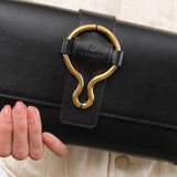 Il Bisonte Accessories Bags Consuelo Clutch Bag in Nero Nero / 9.5" L X 6.25" W 1.5" D