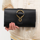 Il Bisonte Accessories Bags Consuelo Clutch Bag in Nero Nero / 9.5" L X 6.25" W 1.5" D