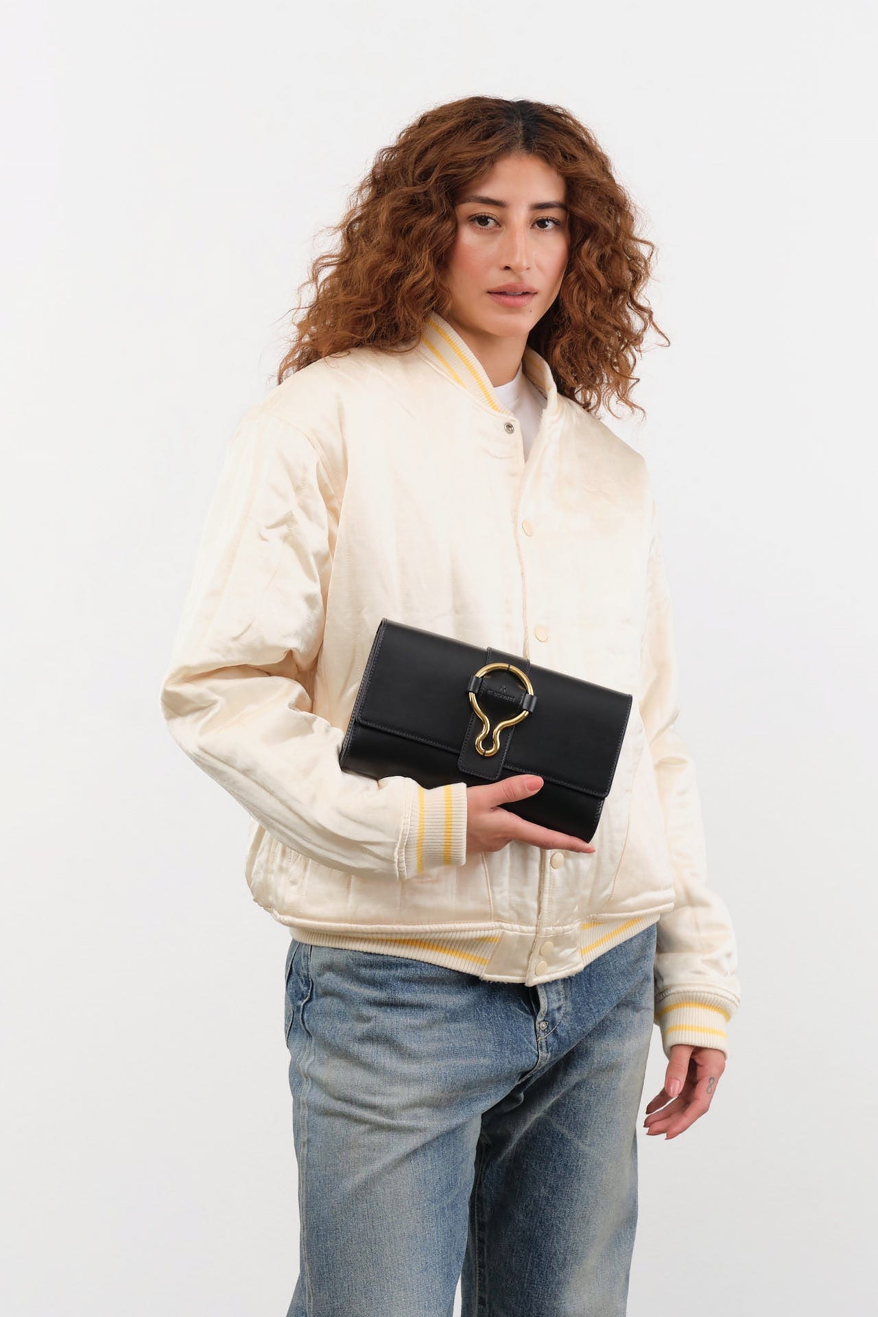 Il Bisonte Accessories Bags Consuelo Clutch Bag in Nero Nero / 9.5" L X 6.25" W 1.5" D