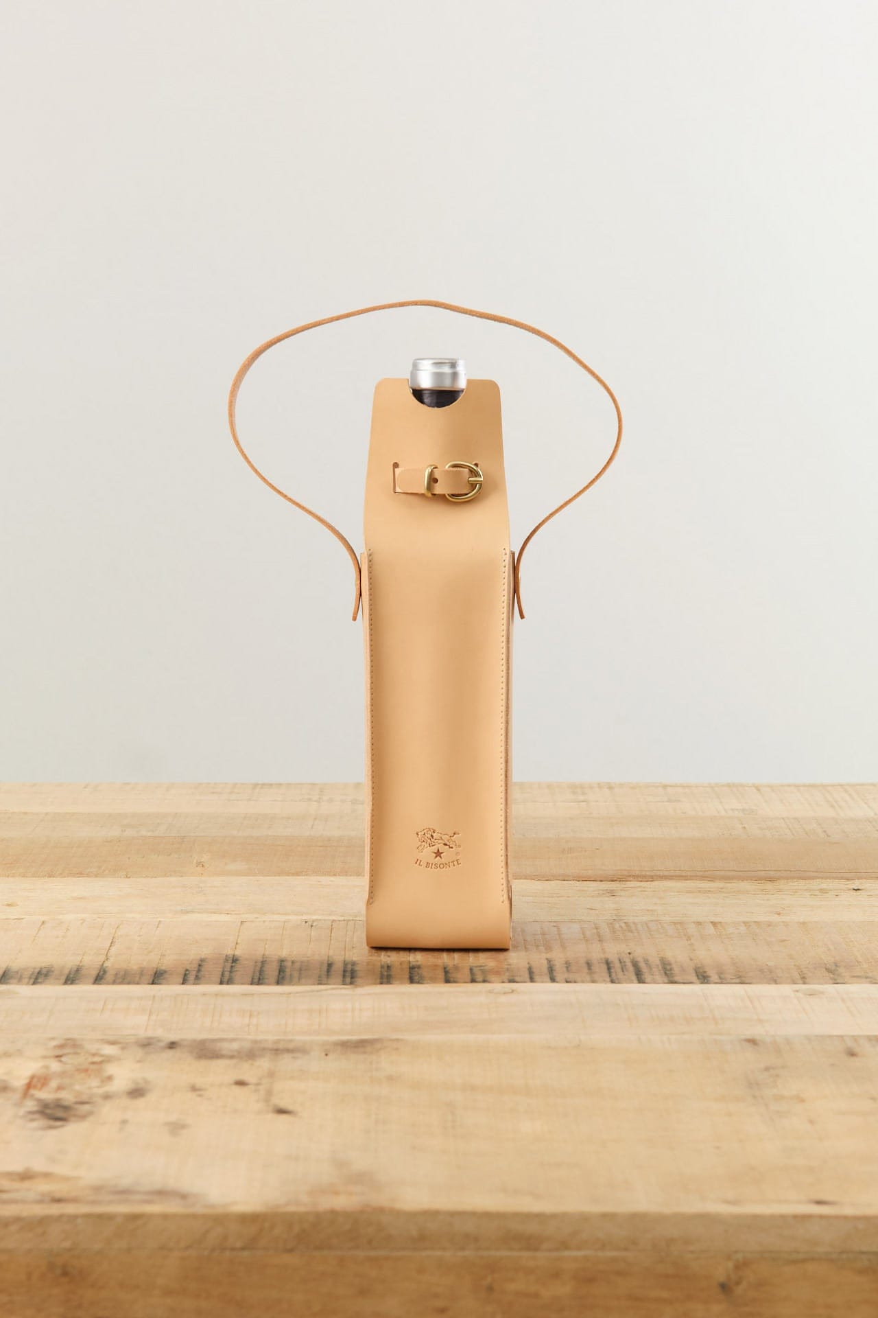 Il Bisonte Home Bar Accessories Cowhide Bottle Holder Naturale / 11.5" L X 3" W X 3" D