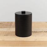 Il Bisonte Home Kitchen Containers Cowhide Container Nero / 5" Dia X 6.25" H