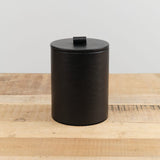 Il Bisonte Home Kitchen Containers Cowhide Container Nero / 5" Dia X 6.25" H