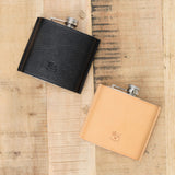 Il Bisonte Cowhide Hip Flask in Nero