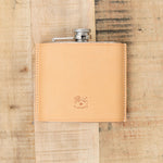 Il Bisonte Cowhide Hip Flask in Naturale