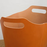 Il Bisonte Cowhide Storage Basket in Caramel with handles 