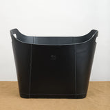 Il Bisonte Cowhide Storage Basket in Nero 