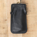 Leather Glasses Case by Il Bisonte in Nero Black