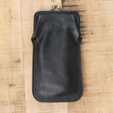 Leather Glasses Case by Il Bisonte in Nero Black