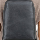 Nero Black Italian Leather Duccio Zipper Backpack Bag by Il Bisonte Designer Brand 