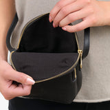 Il Bisonte Duccio Crossbody Bag in Nero Black Italian Leather