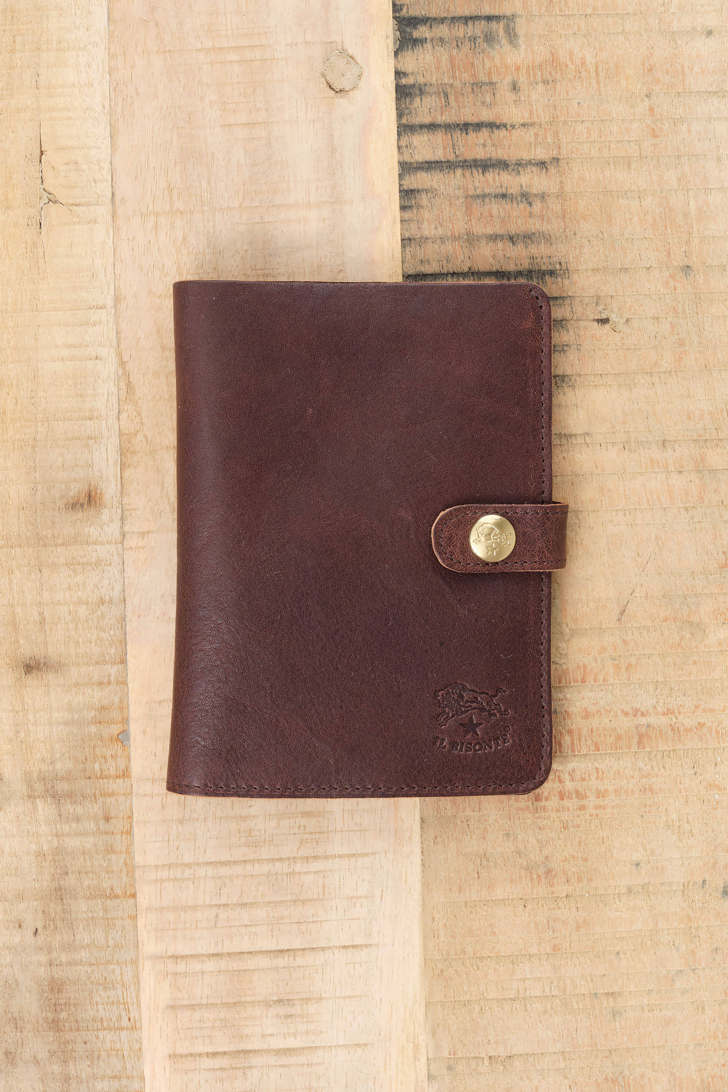 Il Bisonte Medium Classic Snap Wallet in Caffe