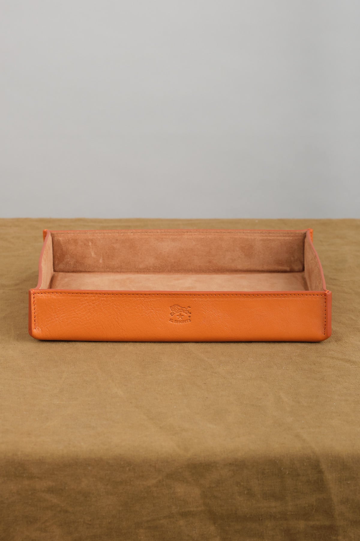 Large Leather Cowhide Tray in Caramel 