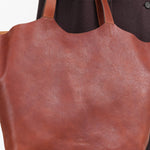 Italian Leather Le Laudi Tote Bag in Seppia Brown by Il Bisonte Designer Brand