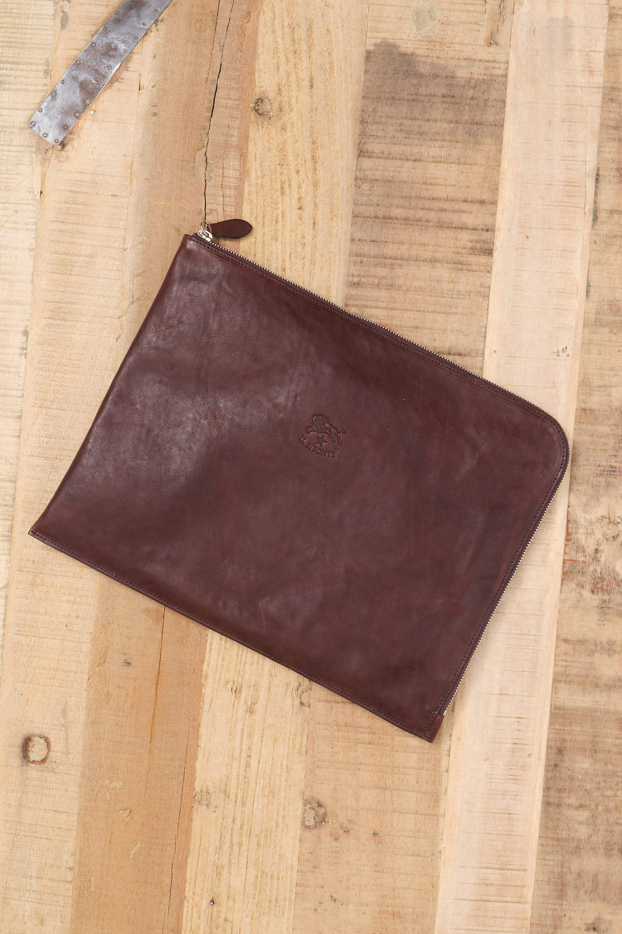 Il Bisonte Accessories Bags Leather Portfolio Caffe / 13" L X 9.75" W X 0.5" D
