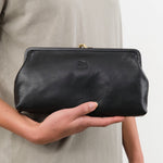 Il Bisonte Accessories Bags Manuela Clutch Bag in Nero Nero / 10.25" L X 5" H X 1.5" D