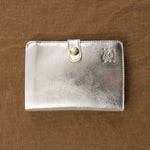 Front view of Medium Wallet in Metallic Platinum