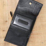 Medium Leather Classic Wallet by Il Bisonte in Nero Black 