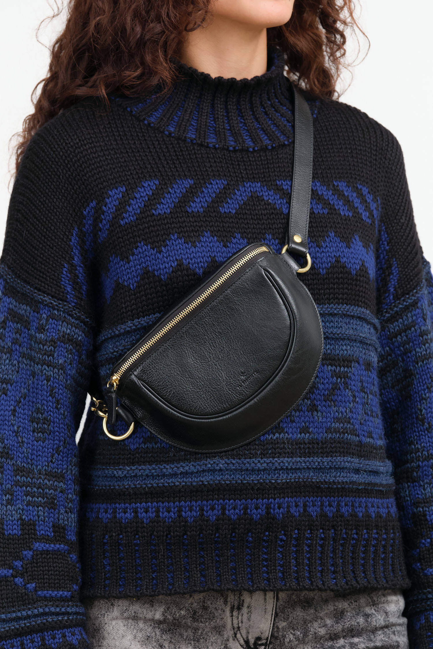 Oliveta Belt Bag by Il Bisonte in Nero