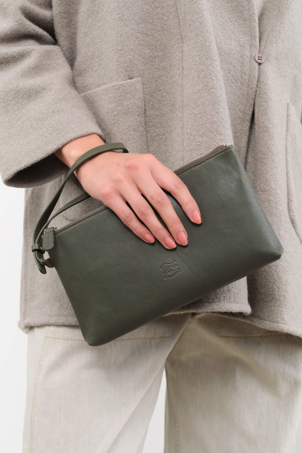 Il Bisonte Accessories Bags Oriuolo Clutch Bag Forest / 9.75" L X 5.5" W X 1.25" D