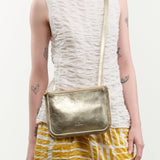 Il Bisonte Accessories Bags Roseto Crossbody Bag in Platino Platino / 9.75" L X 7" H X 0.75" D