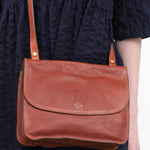 Close front view of Salina Crossbody in Sepia