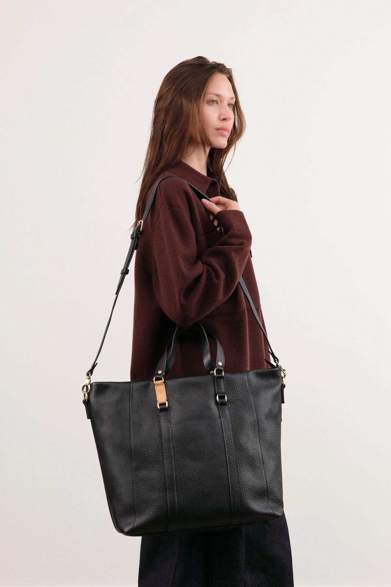 Il Bisonte Accessories Bags Segno Tote Bag Nero / 19.75" L X 14.5" W X 6" D