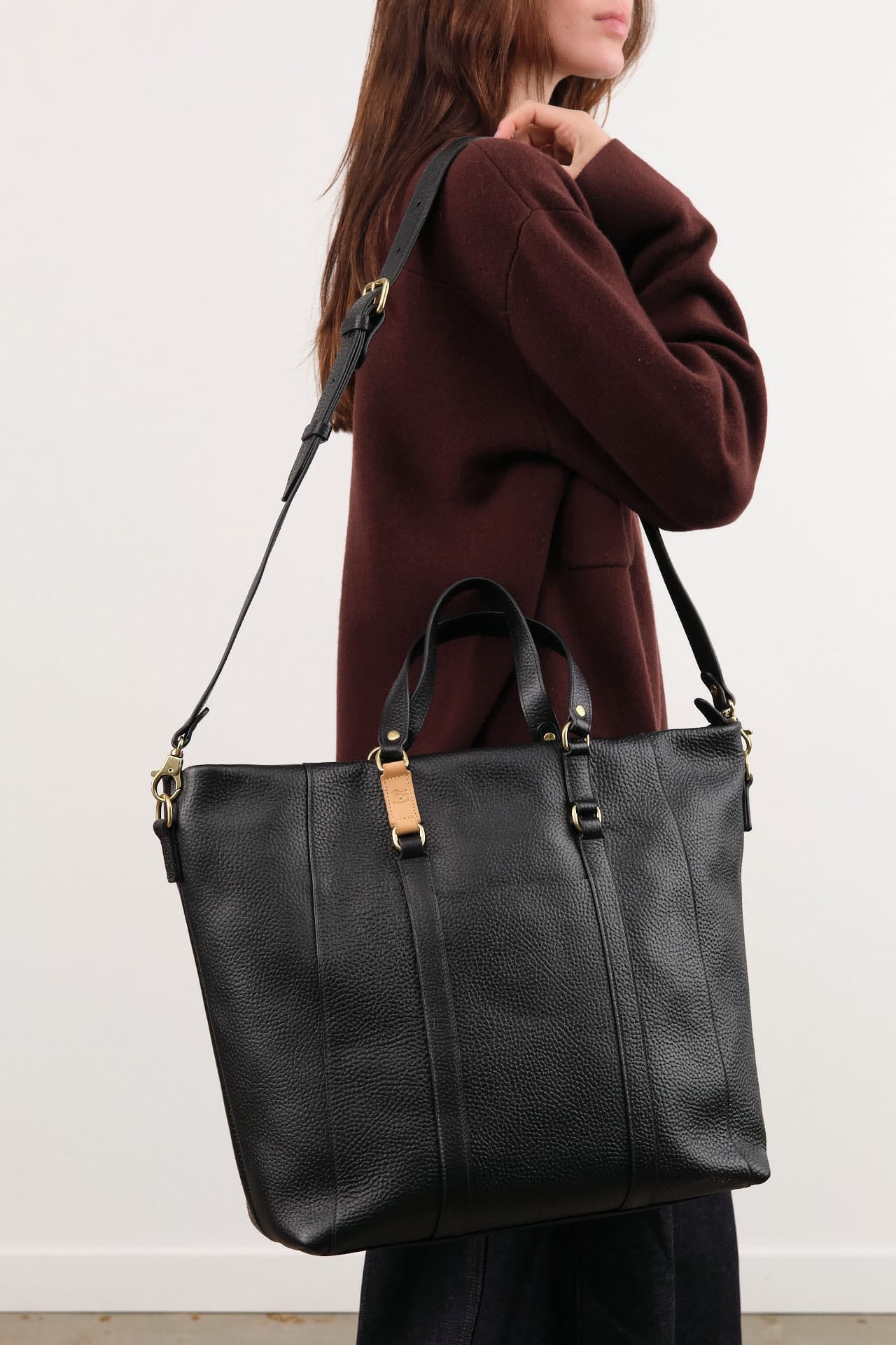 Il Bisonte Accessories Bags Segno Tote Bag Nero / 19.75" L X 14.5" W X 6" D