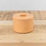 Il Bisonte Home Kitchen Containers Short Cowhide Container Naturale / 4" Dia X 3" H