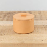 Il Bisonte Home Kitchen Containers Short Cowhide Container Naturale / 4" Dia X 3" H