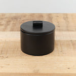 Il Bisonte Home Kitchen Containers Short Cowhide Container Nero / 4" Dia X 3" H