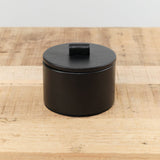 Il Bisonte Home Kitchen Containers Short Cowhide Container Nero / 4" Dia X 3" H