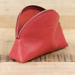 Small Leather Bigallo Beauty Case by Il Bisonte in Rosso Red