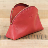 Small Leather Bigallo Beauty Case by Il Bisonte in Rosso Red