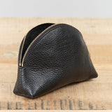 Nero Black Small Leather Bigallo Beauty Case Zipper Pouch by Il Bisonte