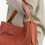 Italian Leather Sonia Shoulder Bag in Seppia Tan by Il Bisonte Designer Brand I