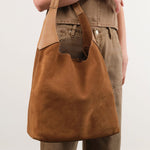 Il Bisonte Accessories Bags Suede Le Laudi Shoulder Bag Gianduia / 13.5" L X 13" W  X 4.25" D